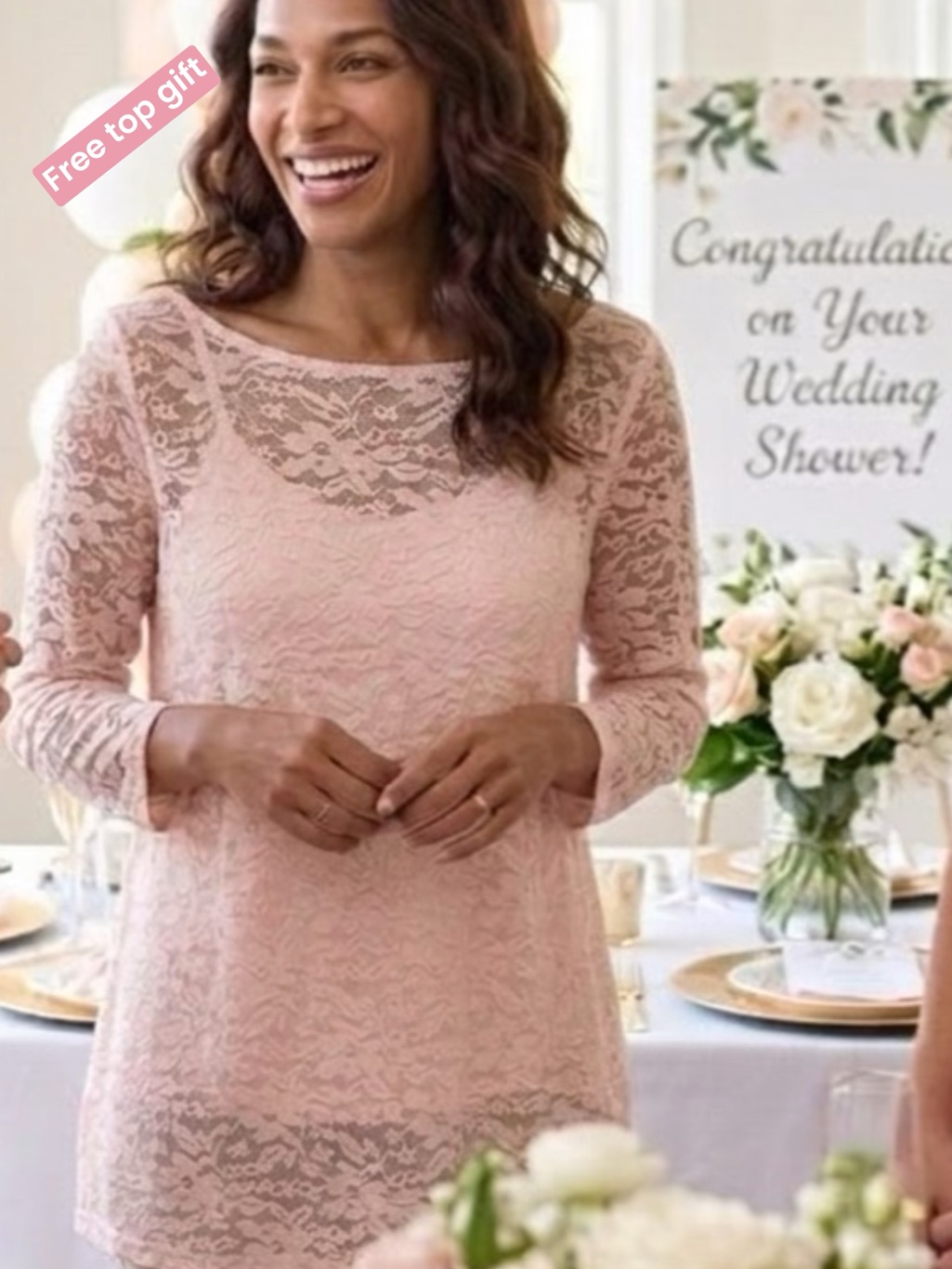 Surrealist Pink Lace Tunic Overlay S/M